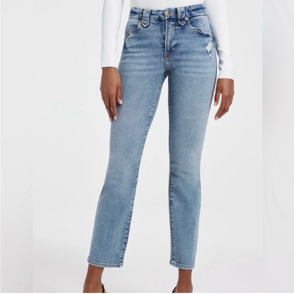 Good American Denim - Good American Good Legs Straight Jeans with Western Details 4 27 Light Wash